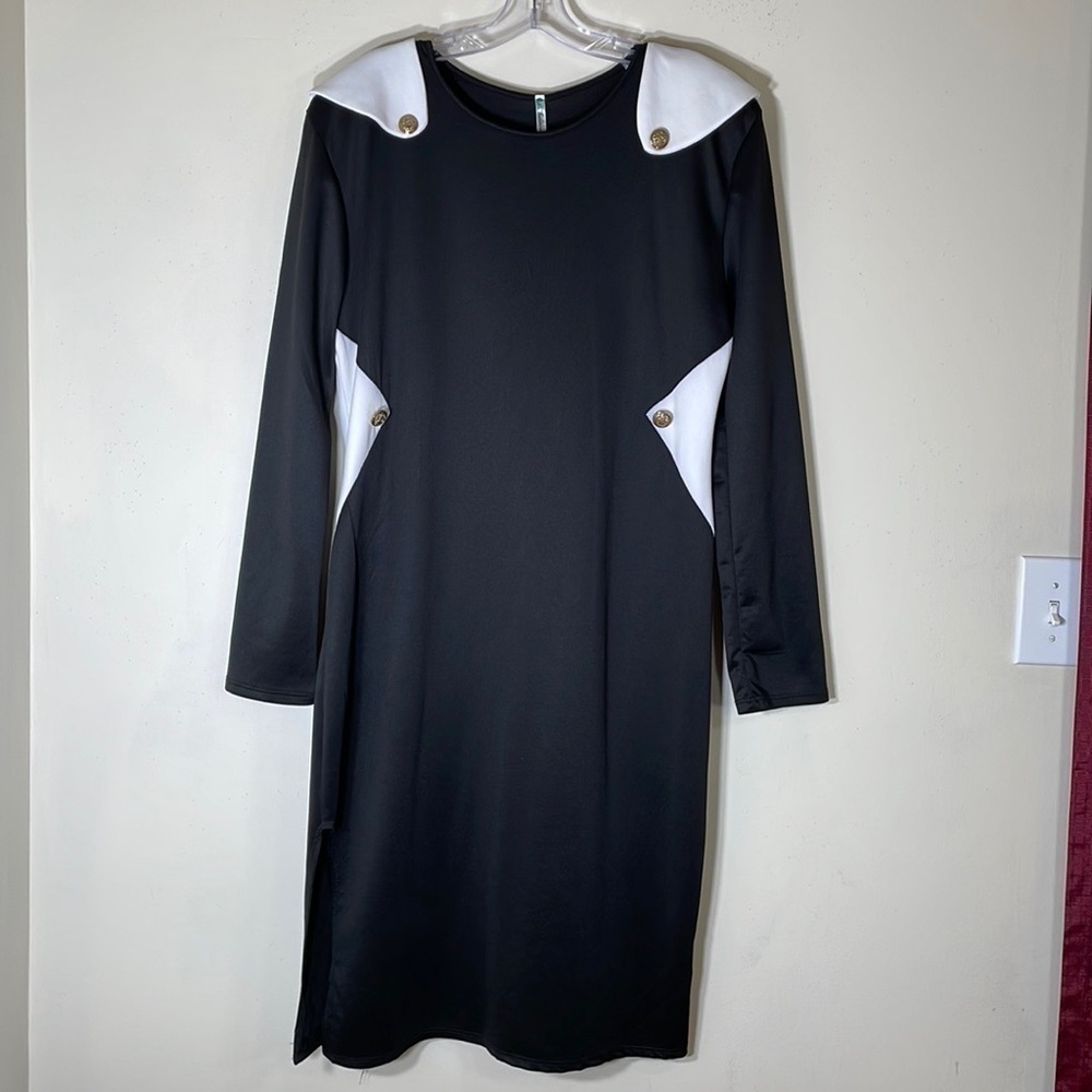 Gstagelove Auditions USA MADE Color Block Long Sleeve Shift Dress. 3XL. NWT. - Picture 3 of 11